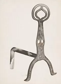 Wrought Iron Andiron, c. 1936. Creator: Natalie Simon