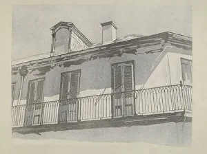 Balcony Rail Prints: Wrought Iron Balcony Railing, c. 1936. Creator: Arelia Arbo