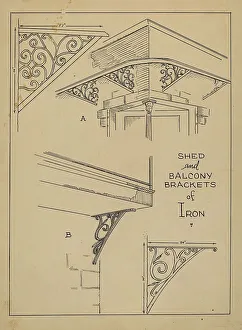 Wrought Iron Brackets, c. 1936. Creator: Al Curry