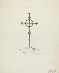Holt Geoffrey Prints: Wrought Iron Cross, 1935 / 1942. Creator: Geoffrey Holt