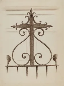 Wrought Iron Cross, 1935 / 1942. Creator: Unknown