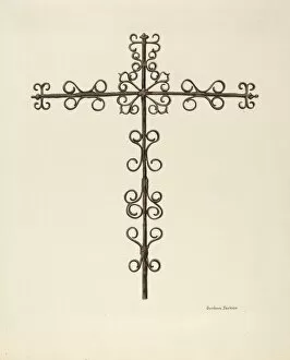 Restoration Collection: Wrought Iron Cross (Restored), c. 1938. Creator: Gordena Jackson