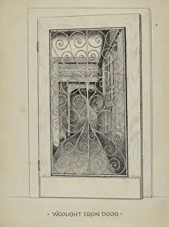 Price Ray Prints: Wrought Iron Door, c. 1936. Creator: Ray Price