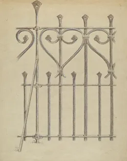 Francis Law Durand Prints: Wrought Iron Fence, c. 1936. Creator: Francis Law Durand