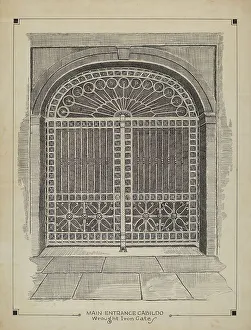 Wrought Iron Gate, c. 1936. Creator: Al Curry