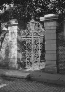Street Lamp Prints: Wrought iron gate, New Orleans or Charleston
