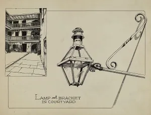 Wrought Iron Lamp, c. 1936. Creator: Ray Price