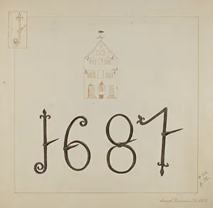 Numeral Prints: Wrought Iron Numerals, c. 1937. Creator: Samuel Fineman