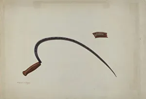 Gray Frank Prints: Wrought Iron Sickle, c. 1940. Creator: Frank Gray