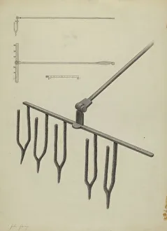 Toast Rack Prints: Wrought Iron Toaster, 1935/1942. Creator: John Garay