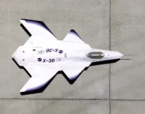 Nineties Collection: X-36 on ramp, USA, 1997. Creator: NASA