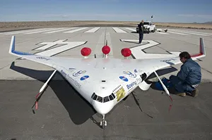 Drone Prints: X-48B remotely piloted aircraft, USA, 2010. Creator: Tony Landis