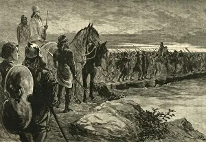 Infantry Prints: Xerxes Crossing The Hellespont, 1890. Creator: Unknown