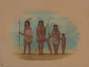 Catlin Prints: Four Xingu Indians, 1854 / 1869. Creator: George Catlin