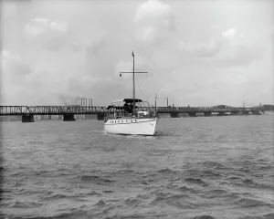 Detroit River Prints: Yacht Althea, bow, between 1907 and 1915. Creator: Unknown
