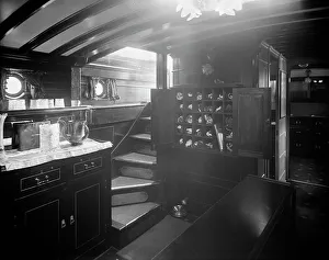 Sideboard Prints: Yacht Althea, cabin showing buffet, between 1907 and 1915. Creator: Unknown