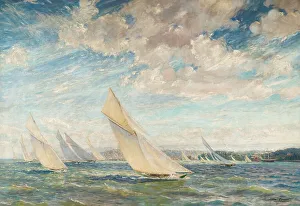Regatta Prints: Yacht Racing in the Solent, 1912-13. Creator: Alice Maud Fanner