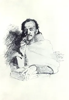 Repin Prints: Yakov Polonsky, Russian poet, 1896. Artist: Il ya Repin