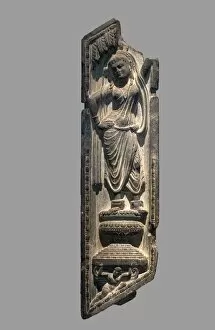 3rd Century Collection: A Yakshi Grasping a Tree, Kushan period, 2nd / 3rd century. Creator: Unknown