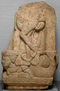 Yakshi Standing on a Fishtailed Mythical Beast (Makara), 2nd century B. C. / 2nd century A. D