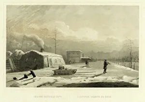 Provisions Prints: Yakut Winter Yurt, 1856. Creator: Ivan Dem'ianovich Bulychev
