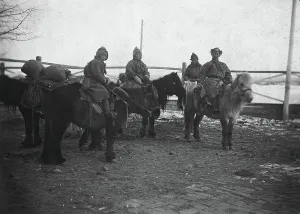 Yakutia Prints: Yakuts on horses, 1890. Creator: Unknown