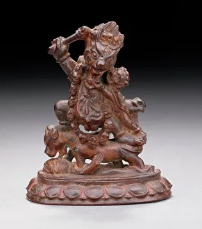 Woodcarving Prints: Yama and Yami, 17th century. Creator: Unknown