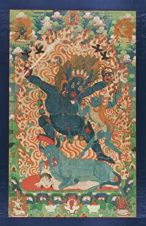 Dharmapala Prints: Yama and Yami (image 1 of 21), between c1675 and c1725. Creator: Anon