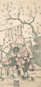 Kiyonobu Torii Ii Gallery: Yamamoto Iwanojo, Son of Yamamoto Kyoshiro, as Shinoda Zuma in a Shosa Act, 1747