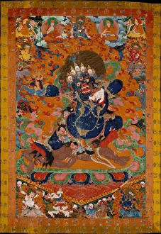 Flame Prints: Yamantaka, Destroyer of the God of Death, early 18th century. Creator: Unknown