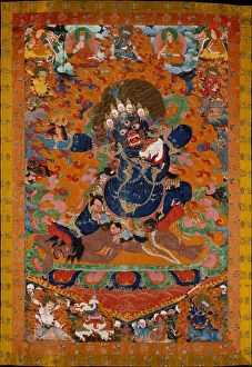 Lama Collection: Yamantaka, Destroyer of the God of Death, early 18th century. Creator: Unknown