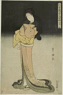 Orange Colour Gallery: Yamatoya Iwai Hanshiro IV as Kikusui in the play 'Matsuwa Misao Onna Kusunoki, 'from the s... 1794