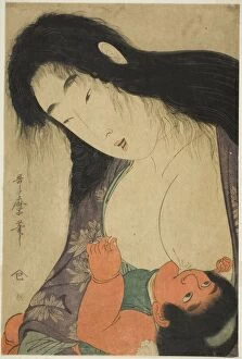 Yamauba Breast Feeding Kintaro, Japan, c. 1801/06. Creator: Kitagawa Utamaro