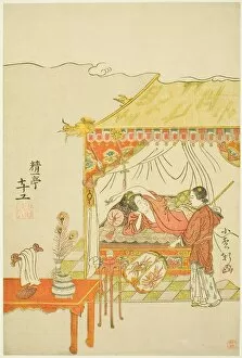 Curtains Collection: Yang Guifei, Japan, 1765. Creator: Komatsuya Hyakki