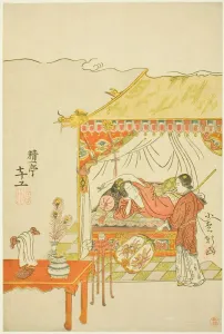 Bolster Prints: Yang Guifei, Japan, 1765. Creator: Komatsuya Hyakki
