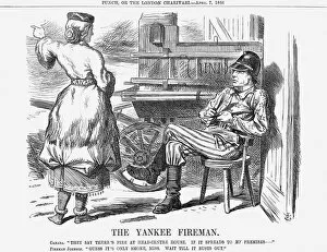 Andrew Johnson Gallery: The Yankee Fireman, 1866. Artist: John Tenniel