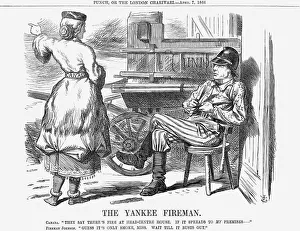 The Yankee Fireman, 1866. Artist: John Tenniel