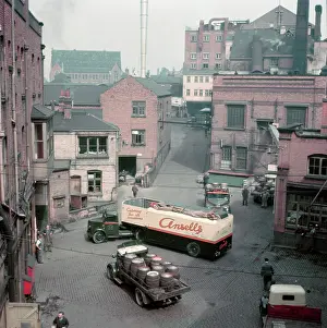 Barrels Prints: Yard of Ansells Brewery, Aston, Birmingham, c1955. Creator: Arthur Charles Kirby Ware