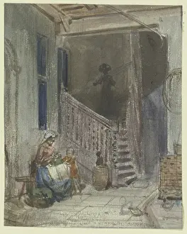 Yard Prints: Yard with staircase, 19th century. Creator: Philipp Rumpf