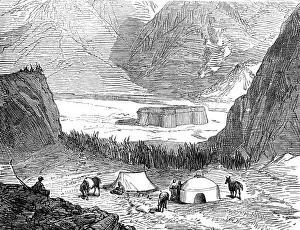 Chapman Edward Francis Prints: The Yarkund Mission: Fort of Shahid-Ulla-Khoja, on the Karakash, 1874. Creator: Unknown