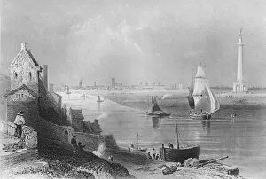 Bartlett Collection: Yarmouth, with Nelsons Monument, 1859. Artist: H Griffiths