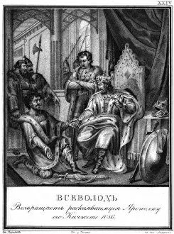Yaropolk Izyaslavich before Vsevolod I, 1086 (From Illustrated Karamzin), 1836