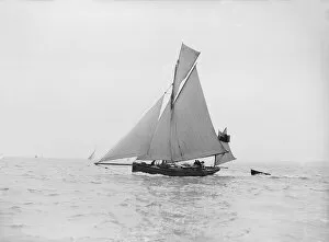 Gaff Rig Collection: The yawl Lola under sail, 1913. Creator: Kirk & Sons of Cowes