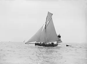 The yawl Lola under sail, 1913. Creator: Kirk & Sons of Cowes The yawl Lola under sail, 1913. Creator: Kirk & Sons of Cowes