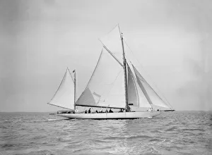 Lee Broadside Prints: The yawl Nevada under sail, 1911. Creator: Kirk & Sons of Cowes