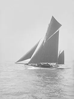 Yawl sailling close-hauled, 1914. Creator: Kirk & Sons of Cowes