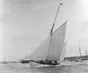 Under Sail Prints: The yawl Valentine under sail, 1909. Creator: Kirk & Sons of Cowes