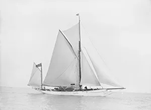 A yawl under way, 1913. Creator: Kirk & Sons of Cowes