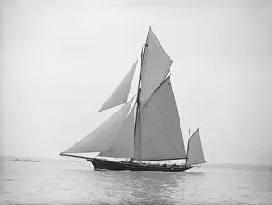 Images Dated 5th October 2018: The yawl Wendur sailing close-hauled, 1913. Creator: Kirk & Sons of Cowes