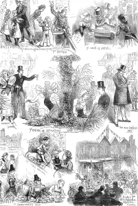 Funfair Prints: 'Ye Old English Fayre' at the Royal Albert Hall, 1881. Creator: Unknown